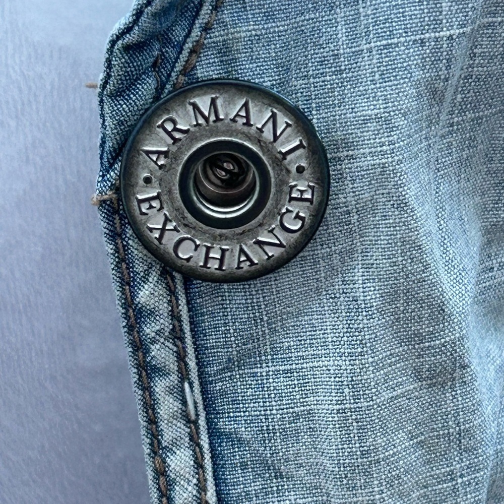 Vintage Y2K Armani Exchange Denim Jacket‎ fitted blazer XS - Picture 8 of 8